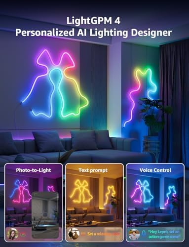 Lepro N1 AI Smart RGB Rope Light with IC, 32.8ft 2.4G Wi-Fi & Bluetooth - Image 3