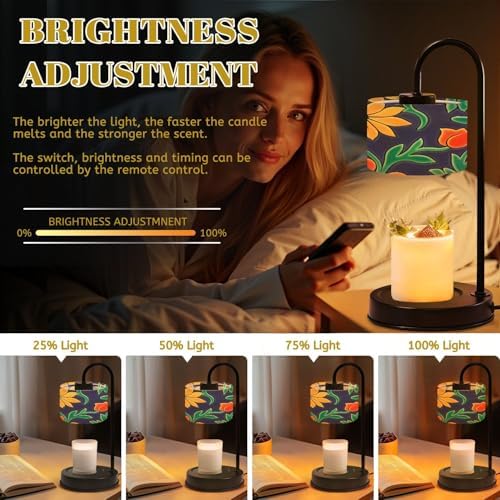 Candle Warmer Lamp with Timer Mexican Ceramic Seamless Talavera Handcrafted Mexican Ceramic Tile Dimmable Wax Warmer with 4 Bulbs for Jar Candles Women Birthday Gifts House Warming New Home Decor - Image 3