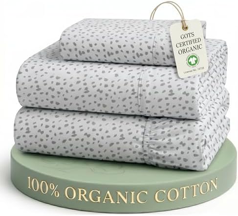 LANE LINEN Twin Sheets 100% Organic Cotton Soft 3pc Percale - Haze Grey by LaneLinen
