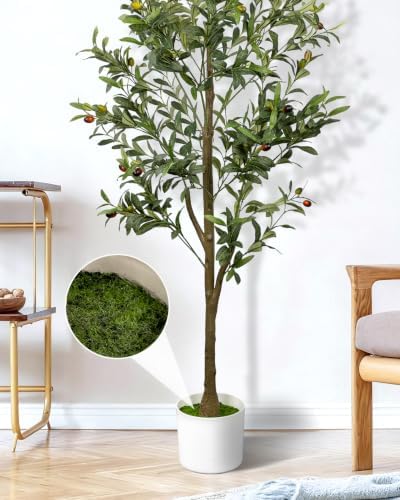 5FT Artificial Olive Tree Indoor Tall Faux with Planter - Image 4