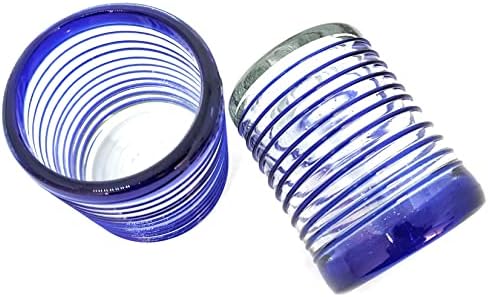 Cobalt Blue Spiral 10 oz Tumblers (set of 6), Recycled Glass, Lead-free, Toxin-Free (Tumbler) - Image 6