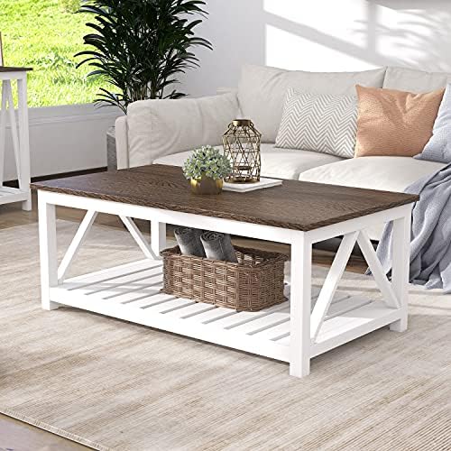 ChooChoo 40" Farmhouse Coffee Table with A-Frame Design for Living Room by ChooChoo