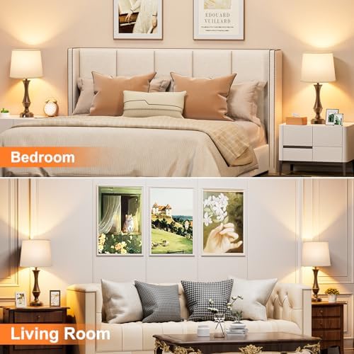 Touch Lamps for Nightstand, 3 Way Dimmable Lamps for Bedroom with USB C+A - Image 6
