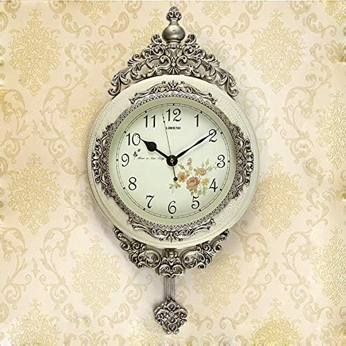 SHISEDECO 29.5" Large Vintage Antique Grandfather Pendulum Wall Clock,White - Image 2