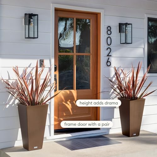 Veradek V-Resin Indoor/Outdoor Taper Planter, 2-Pack (26 inch, Espresso) - Image 4