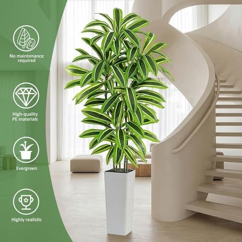 Artificial Yellow Dracaena Tree 7FT, Tall Fake Plants Indoor - Image 7