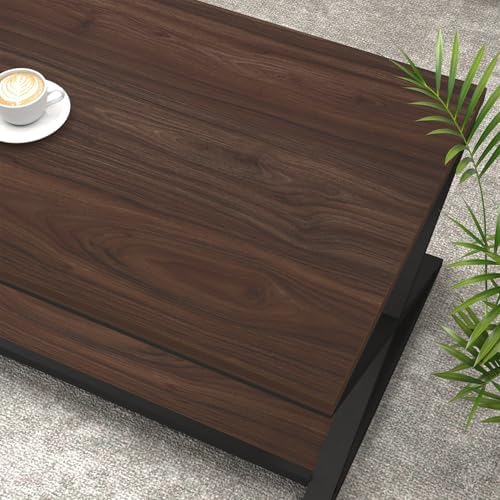HSH 39" Rectangle Coffee Table with Storage for Living Room, Walnut - Image 5