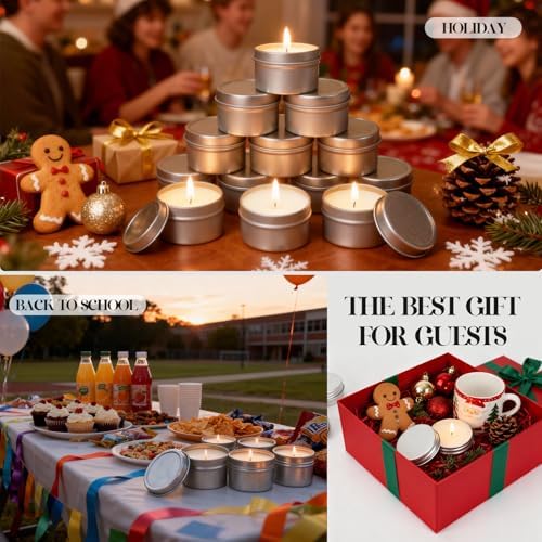 50 Pcs 2 Oz Mini Vanilla Scented Soy Candle Set,Wedding Favors for Guests Bulk 50,The Quantity of Multiple Sets Meets Your Needs for Wedding and Party Gifts and Party Favors. - Image 4