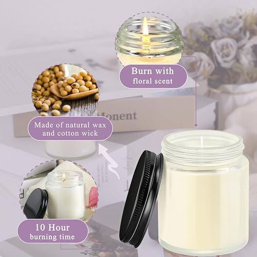ACITHGL 36 Pcs 4oz Mini Mason Jar Candles Small Scented Candles Bulk Aromatherapy Ideal Souvenir Favors for Wedding Birthday Party (Freesia, Lavender, Jasmine, Black) - Image 5
