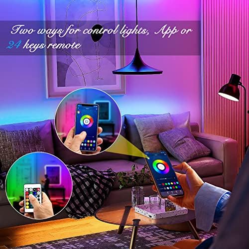 DAYBETTER Led Strip Lights Smart with App Control Remote, 2835 RGB for Bedroom, Music Sync Color Changing for Room Party 200 ft (2 Rolls of 100 ft) - Image 4