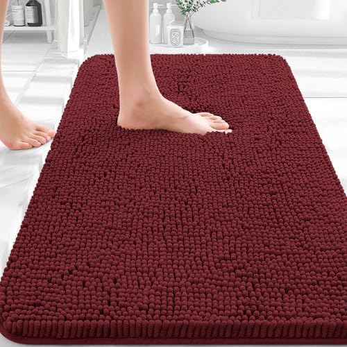 OLANLY Bathroom Rugs 32x20, Extra Soft Absorbent Chenille Bath Rugs by OLANLY