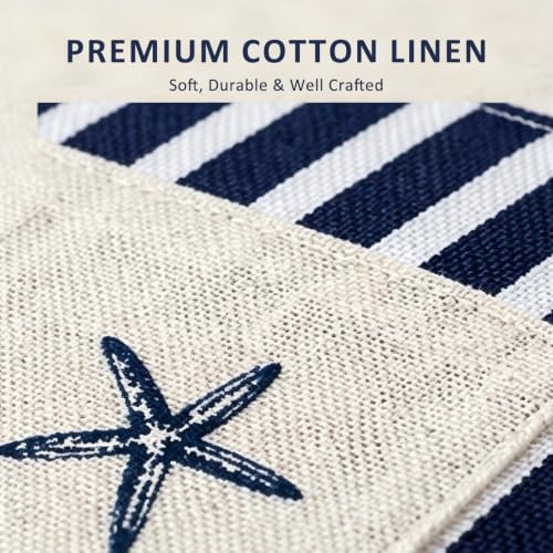 Coastal Cloth Coasters for Drinks, White Base Small Shell, 8PCS - Image 7