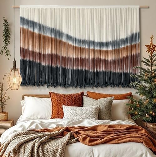 Macrame Wall Hanging Boho Wall Decor Large-Scale Tie-Dye Tapestry 57"W*35"L - Image 2