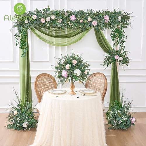 Alecono 300pcs Mixed Eucalyptus Leaves Stems Bulk, 4 Kinds Artificial Greenery Stems Faux Sliver Dollar Fake Greenery for Centerpieces Wedding DIY Bouquets Floral Arrangement Party Decor - Image 2