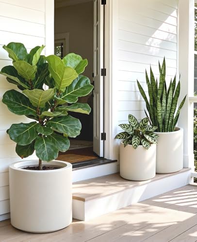 homenote 13.2/10.5/8.5 Inch Large Plastic Flower Pots with Drainage (3 Pcs) - Image 6