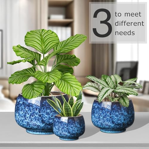 BUYMAX Ceramic Plant Pots Set of 3, 6 & 8 & 10 Inch Indoor Planters - Image 7