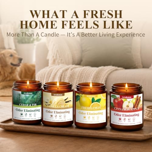 Odor Eliminating Candles for Home, 4-Pack, 28 oz Soy Scented Candle - Image 6