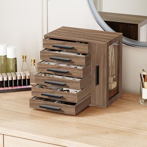 HOOBRO Wooden Jewelry Box for Women, Large Jewelry Organizer Box - Image 3