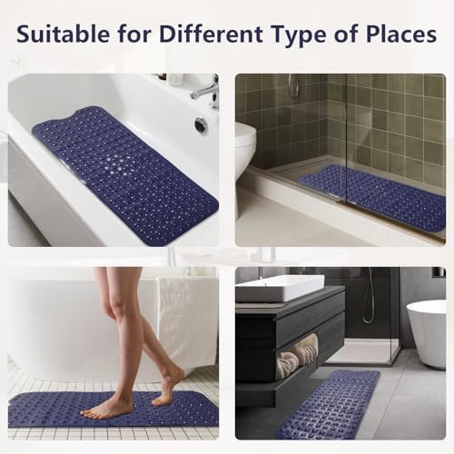 XLHOMO 26PC Bathroom Accessories Set - Gorgeous Blue Bathroom Set, Bathroom Accessory Set, Navy Blue Shower Curtain Set with Bathtub Mats for Shower Tub - Image 3