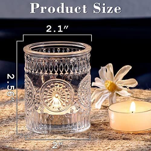 12PCS Clear Votive Candle Holders - Glass Tea Lights Candle Holder - Image 2