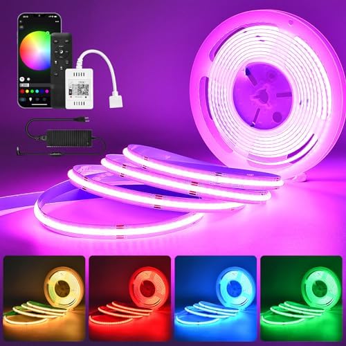 RGB COB LED Strip Light 32.8FT, 5760 LEDs 10mm Flexible Led Light for Home by Sumaote