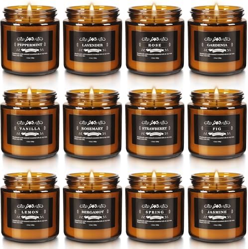 YOROXRG 12 Pcs Scented Candles with Added Natural Essential Oils, 3.05oz, Suitable for Various Festivals, Parties, Yoga, and Home Scene by YOROXRG