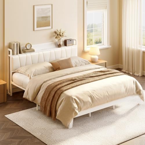 LIKIMIO California King Bed Frame with Storage Headboard & Charging Station - Image 5