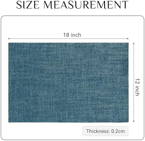 Softalker Faux Linen Cloth Placemats Set of 8-12 x 18 Inch, Teal - Image 6