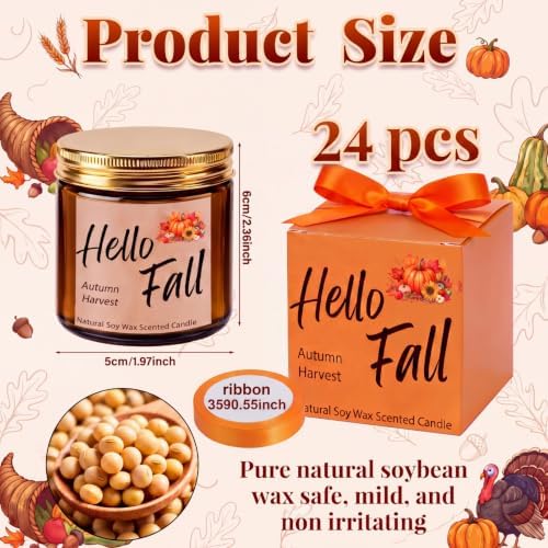 MTLEE 24 Pcs Fall Scented Candles for Home Candle Gifts for Women Men - Image 3