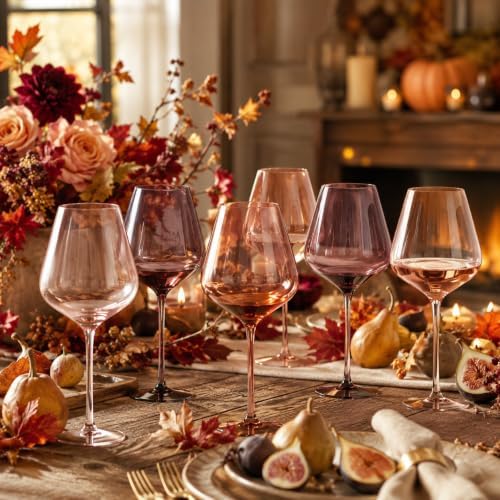 Venus Wine Glass Sets, 20oz Glasses Set of 6 Melanin Brown Colored for Her, Mom, Wife, Girlfriend, Mama, Special Celebrations Color Drinkware Unique Style Tall Stemmed Amber Colors Bronze Glassware - Image 4