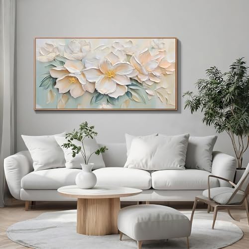 Anolyfi Framed Floral Large Canvas Wall Art for Living Room 40"x20" - Image 2