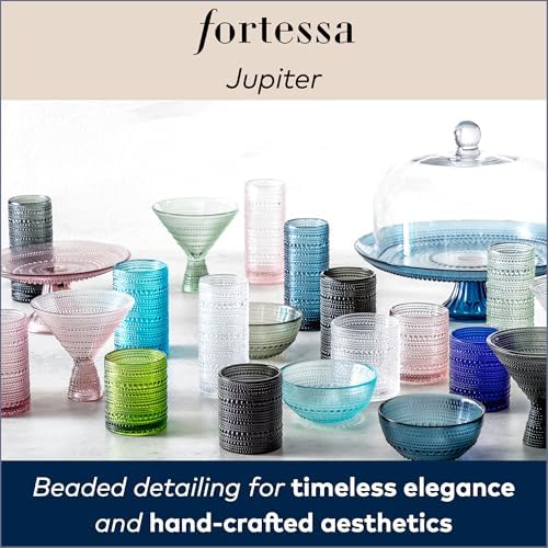 Fortessa Jupiter Beaded Hobnail Glass, 11.5 Ounce Martini (Set of 4), Sage Green - Image 4
