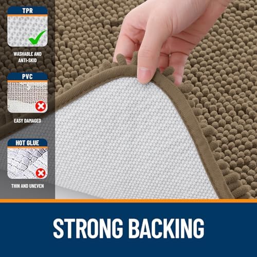 OLANLY Bathroom Runner Rugs 47x24, Extra Soft Absorbent Chenille Bath Rugs - Image 6