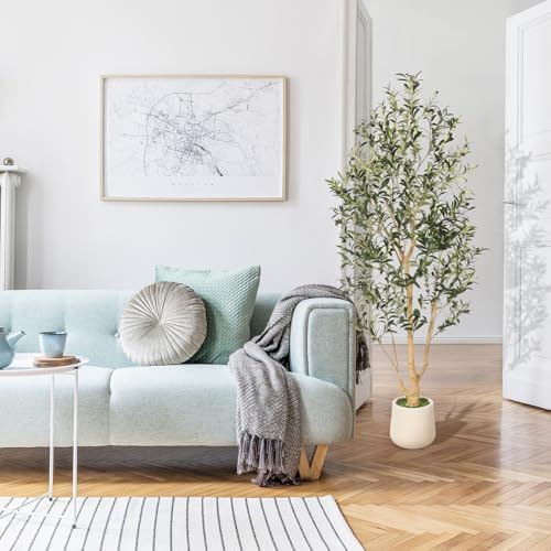 FEELEAD Olive Tree Artificial Indoor 6ft with Planter for Living Room Decor - Image 5
