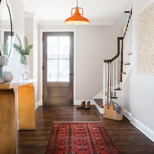 Farmhouse Pendant Light, 2 Packs 12.5inches Orange Kitchen Pendant Lights, Island Pendant Lights, Modern Pendant Lights, Pendant Light for Kitchen, Living Room, Bedroom, Hallway - Image 5