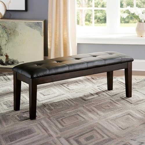 Signature Design by Ashley Haddigan 1-Piece Dining Bench, Faux Leather - Image 2