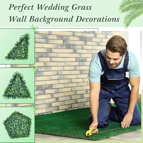 Crowye 24 Pcs 12 x 12 Inch Grass Wall Panel, Artificial Boxwood Wall Panels - Image 6