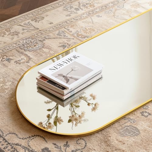 Simple Deluxe Arched Full Length Mirror, 71"x26"Large Floor Mirrors, for Wall Door Bedroom Bathroom Living Room (Gold) - Image 3