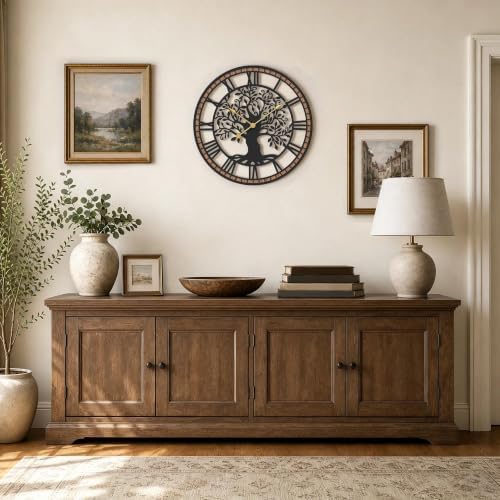 Micasso Large Wall Clock Decorative: 21 Inch Tree of Life Battery Operated - Image 6