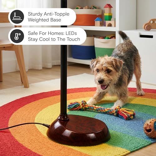 Brightech Litespan - Bright LED Floor Reading Lamp for Over Chair Crafts and Reading, Estheticians' Light for Lash Extensions, Adjustable Standing Lamp for Living Room, Bedroom, Office - Havana Brown - Image 5