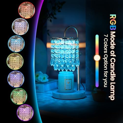 Candle Warmer Lamp with Timer Dimmer and 3 Bulbs, Lamp Candle Warmer with Marble Base,Wax Melt Warmer for Jar Candles, Birthday Gifts for Women Mom, House Warming Gifts New Home Decor - Image 5