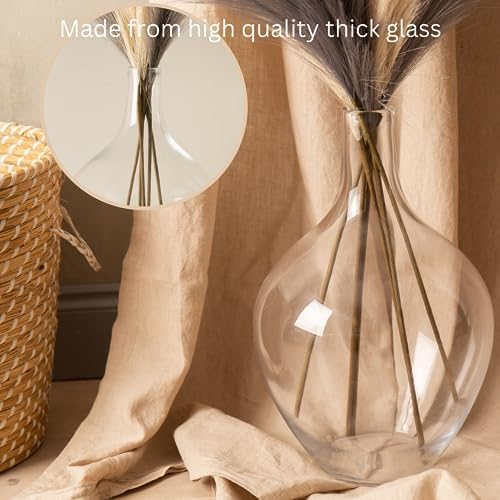 Large Clear Glass Vase for Floor, 15" Tall - Image 3