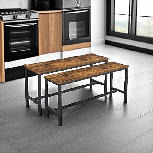 VASAGLE Dining Bench Set of 2, 42.5'' Kitchen Bench - Image 6