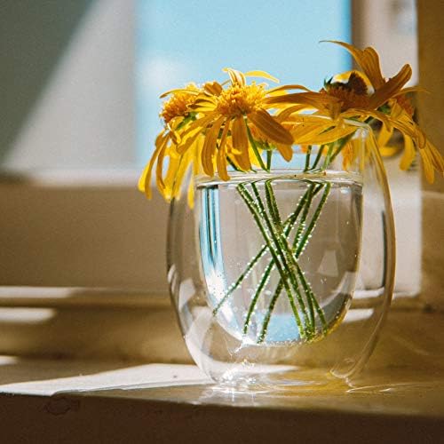 WGV Bowl Glass Vase Bulk, Diameter 7.5", Height 8", (Multiple Sizes Choices) Clear Egg Oval Jar Floral Planter Terrarium for Wedding Event Home Decor, 4 Pieces (VBW0608) - Image 6