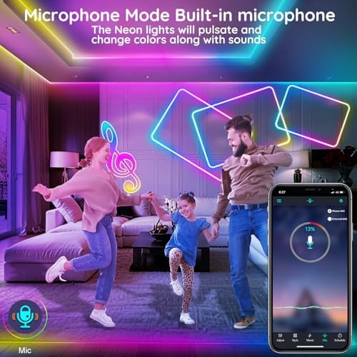 FBZ 60Ft Led Rope Lights, Flexible Neon Lights Control with App/Remote, Multiple Modes, IP65 Outdoor RGB Waterproof, Music Sync Gaming Light Strip for Bedroom Decor - Image 4