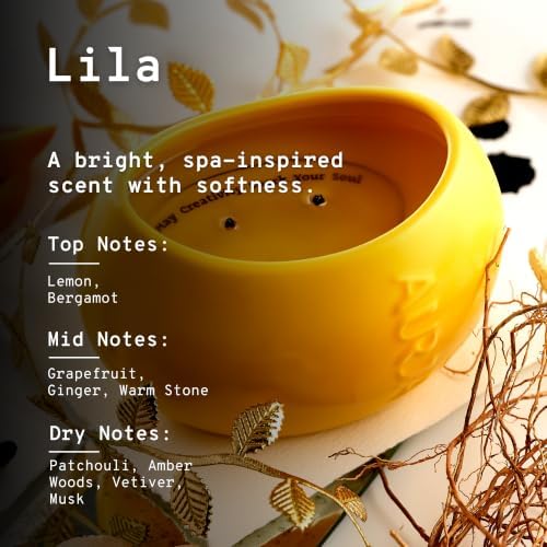 Lila Luxury Scented Candle with Bergamot, Ginger & Vetiver Fragrance Notes, Soy Coconut & Beeswax Blend, 60+ Hour Burn Time, Premium Natural Wax Candle for Bright Citrus Aroma & Elegant Gift Giving - Image 6