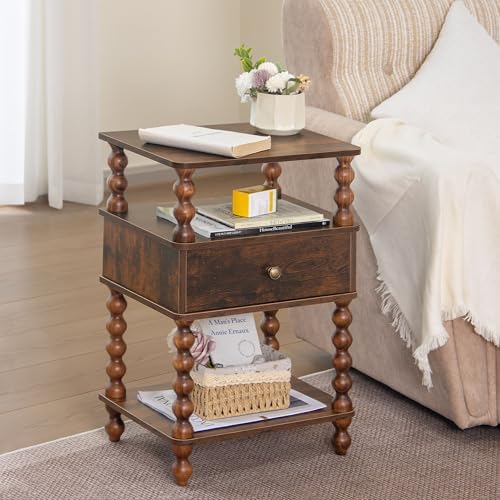 AWASEN Night Stand, Mid Century Nightstand with Drawer, Bed Side Table - Image 6
