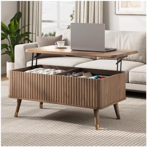 JOINICE 38" Lift Top Coffee Table with Storage for Living Room,Walnut by Joinice