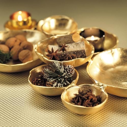 Zodax Cluster of 9 Round Bright Gold Serving Bowls, 19 x 12 x 2.5 in - Image 3