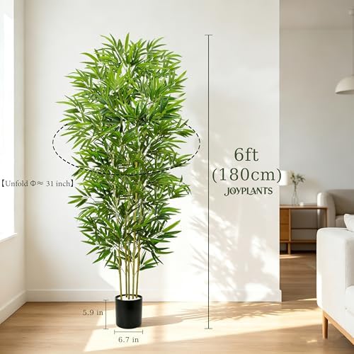 6FT Artificial Bamboo Tree,Fake Tree in Black Pot for Home Decor - Image 2